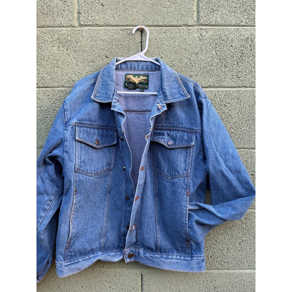 Eagles Ridge Unisex Medium Wash Blue Denim Trucker Jacket 100% Cotton Size‎ M